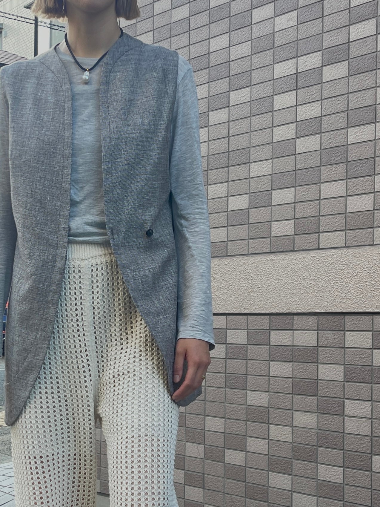 baroque pearl cord necklace