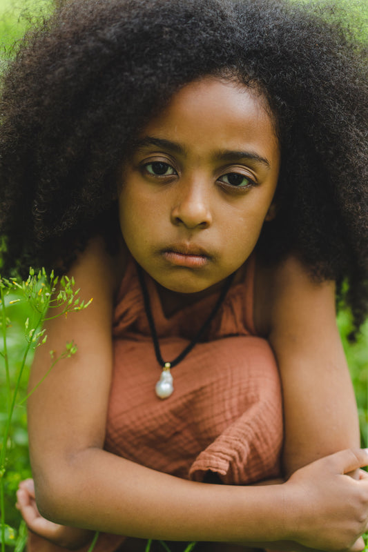 baroque pearl cord necklace